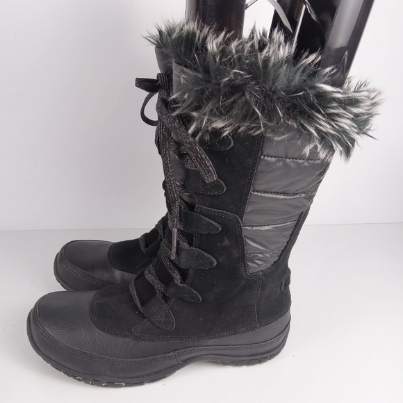 The North Face Boots Womens 6.5 Nuptse Purna Black Winter Insulated Mid Calf - Picture 5 of 8